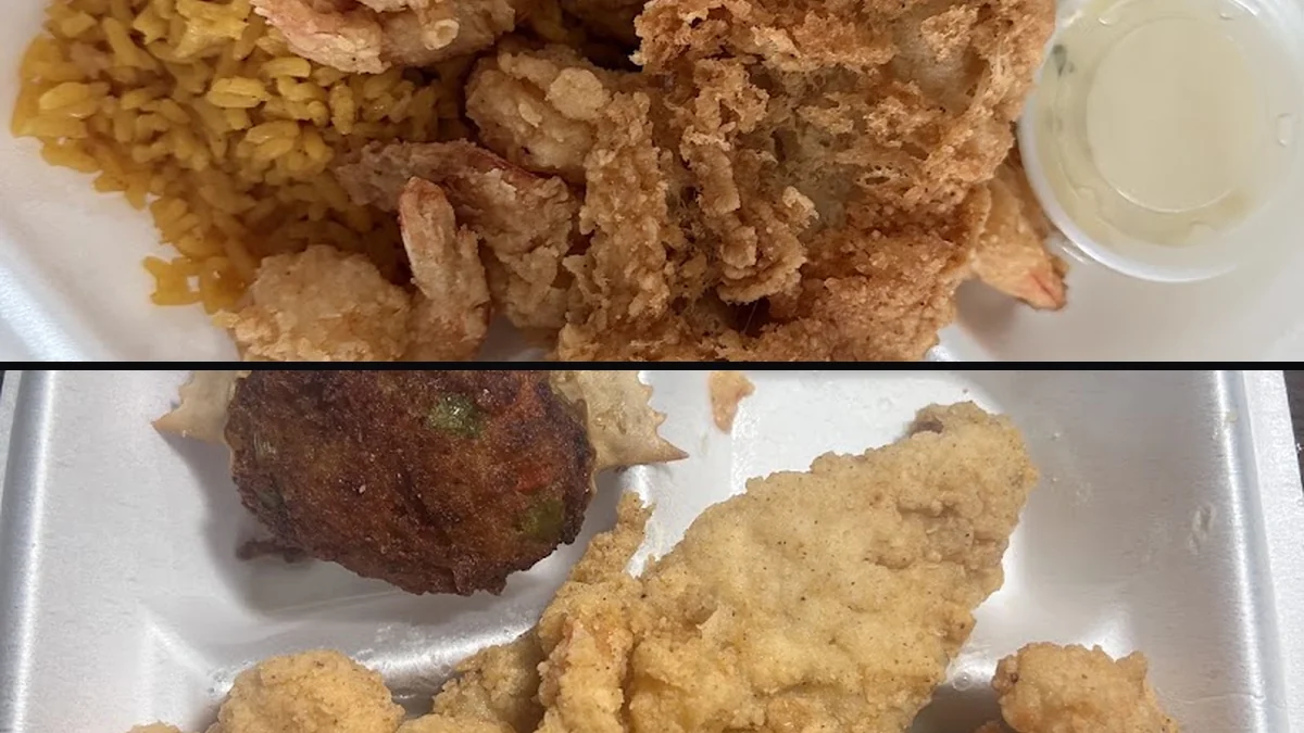 Soul food trays ready for quick pickup.